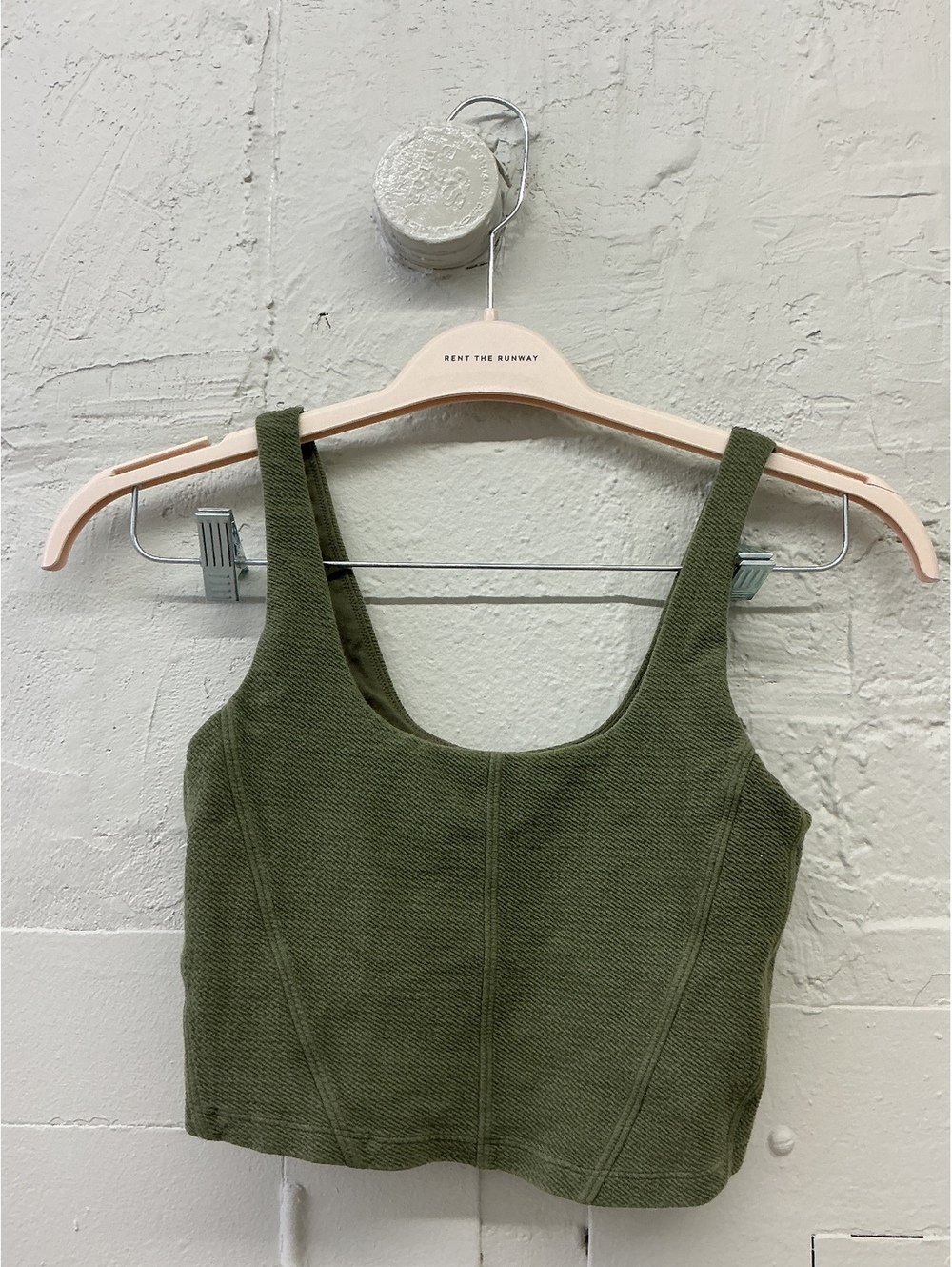 Offline Green Textured Crop Tank Top